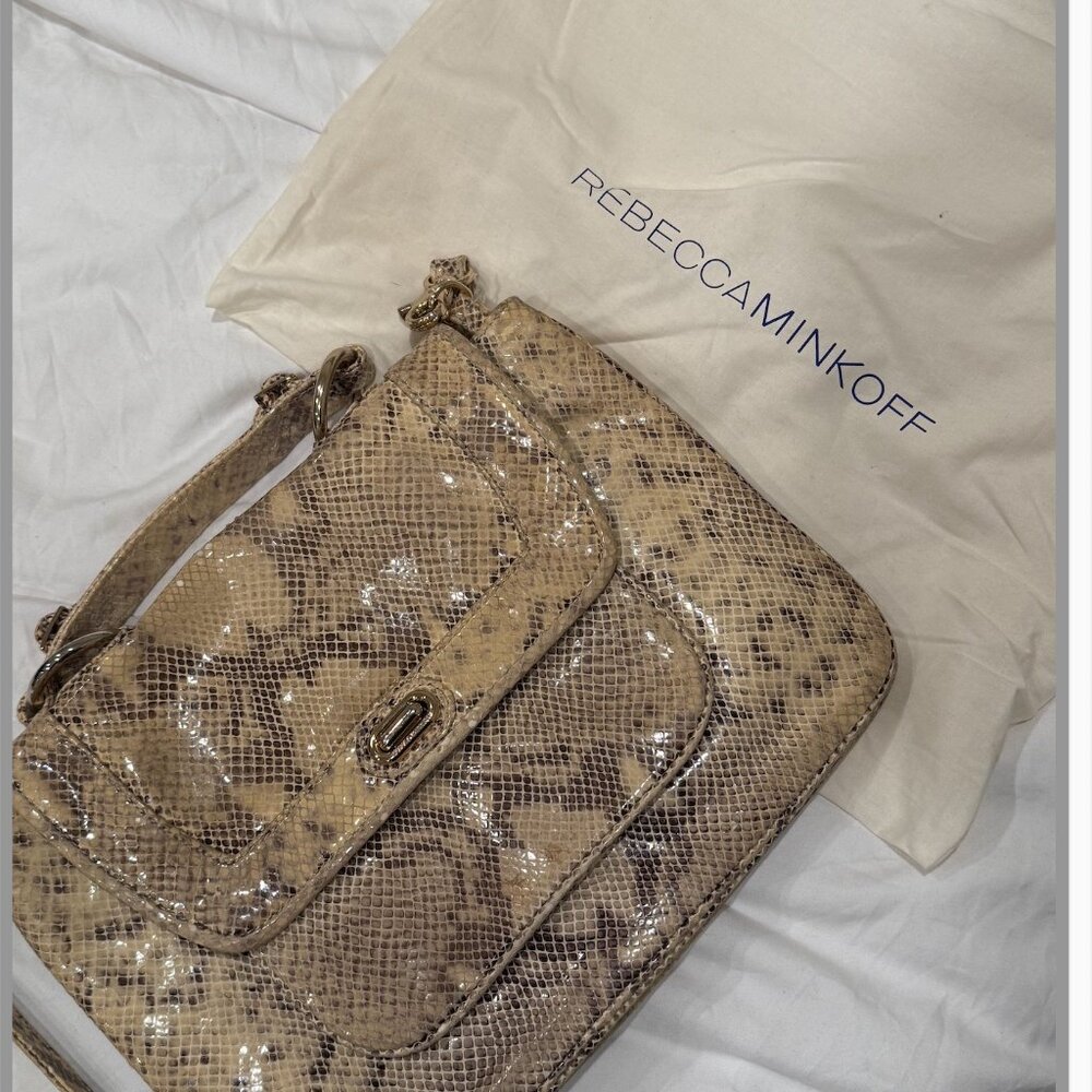 Rebecca Minkoff Snakeskip Top Handle Bag with Crossbody Strap